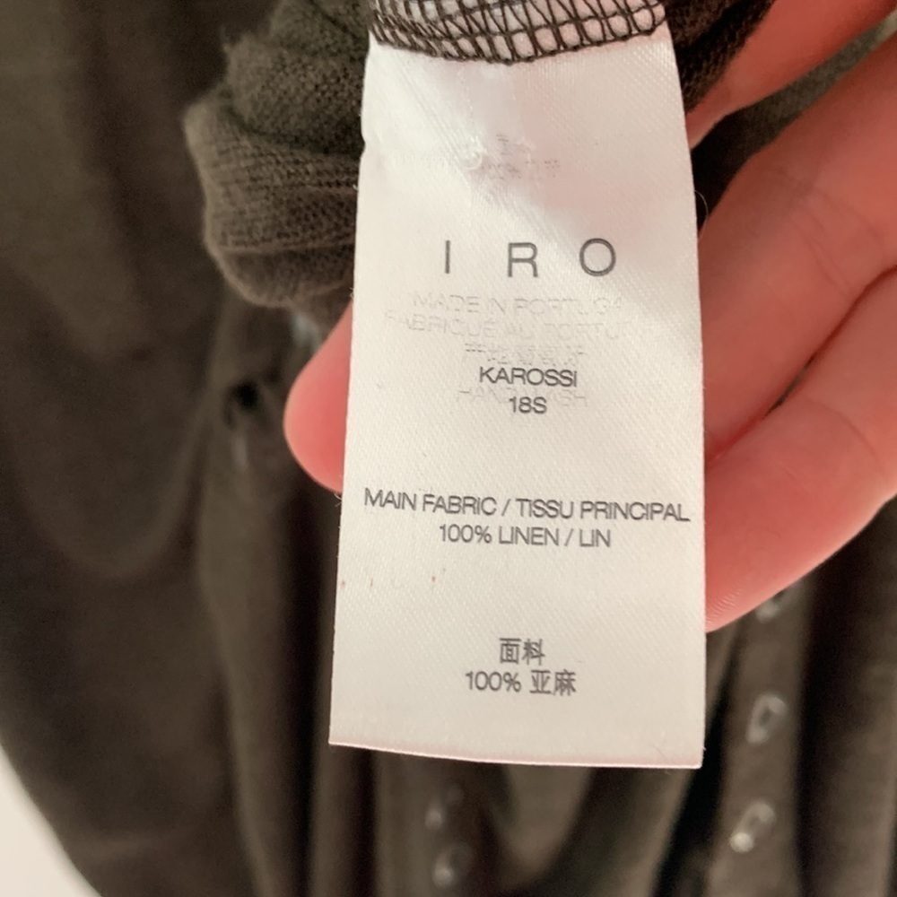 IRO Karossi Lace Up Dress Scoop Neck Tank Midi Burnout Jersey Linen ,Small, NWT - Picture 8 of 10